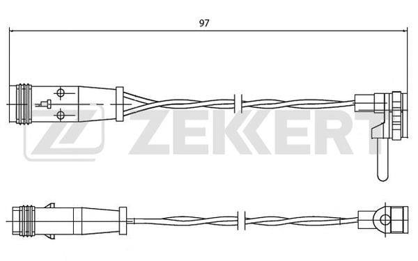 Zekkert BS-8009 Warning contact, brake pad wear BS8009