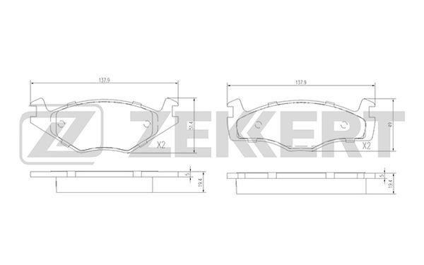 Zekkert BS-2418 Brake Pad Set, disc brake BS2418