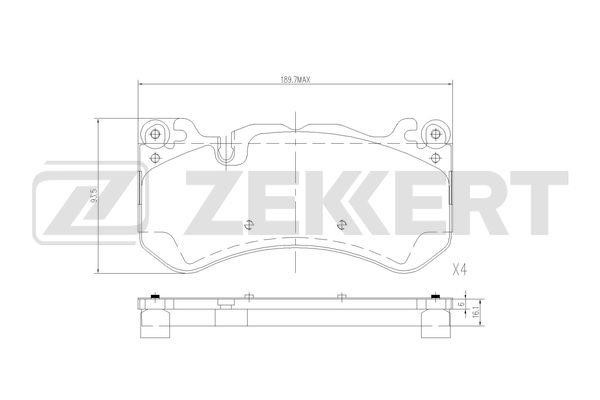 Zekkert BS-1287 Brake Pad Set, disc brake BS1287