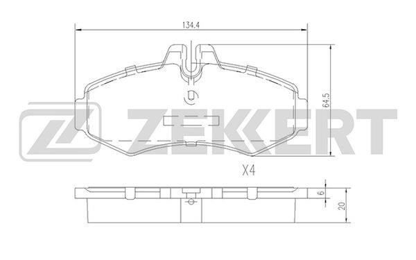 Zekkert BS-1015 Brake Pad Set, disc brake BS1015
