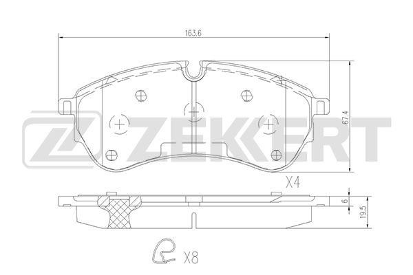 Zekkert BS-1842 Rear disc brake pads, set BS1842