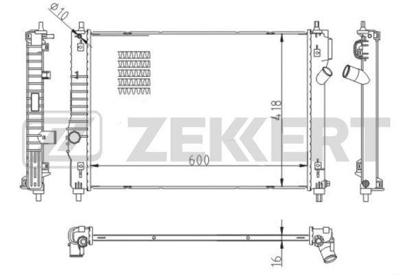 Zekkert MK-1554 Radiator, engine cooling MK1554