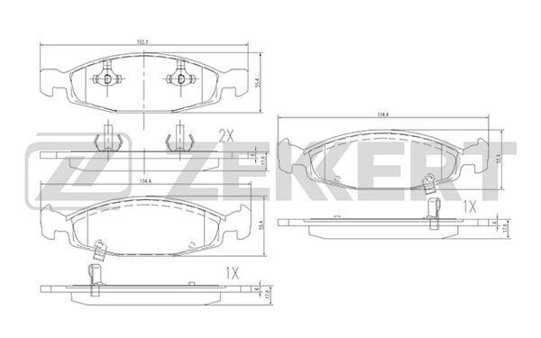 Zekkert BS-1276 Brake Pad Set, disc brake BS1276
