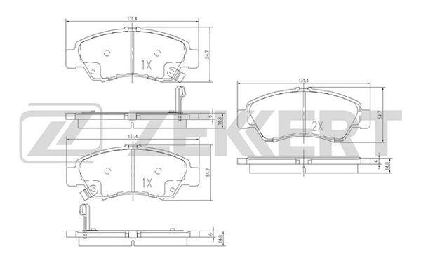 Zekkert BS-1717 Brake Pad Set, disc brake BS1717