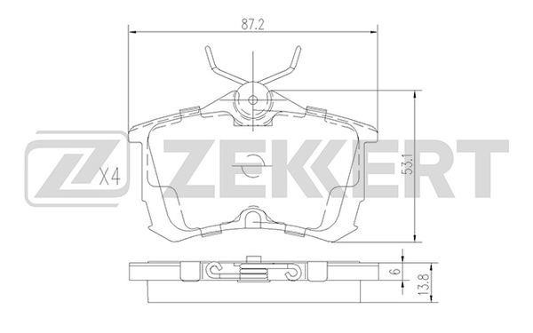 Zekkert BS-1736 Brake Pad Set, disc brake BS1736