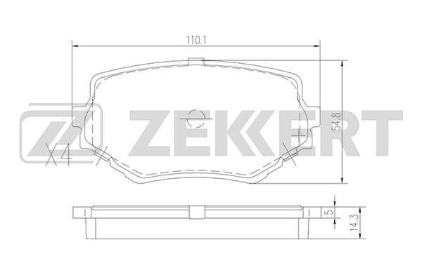 Zekkert BS-2612 Brake Pad Set, disc brake BS2612