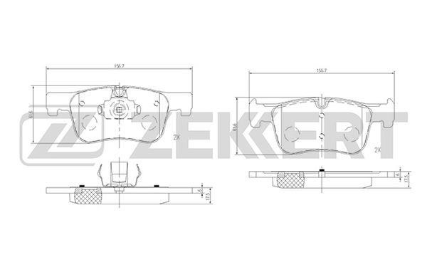 Zekkert BS-2143 Front disc brake pads, set BS2143