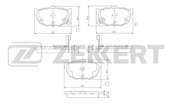 Zekkert BS-2856 Rear disc brake pads, set BS2856