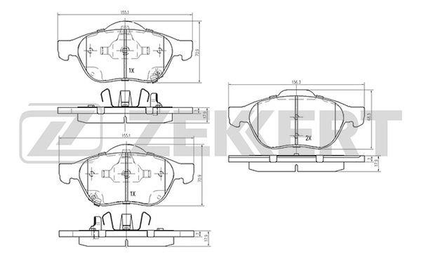 Zekkert BS-2075 Brake Pad Set, disc brake BS2075