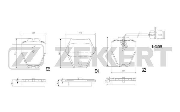 Zekkert BS-2898 Brake Pad Set, disc brake BS2898