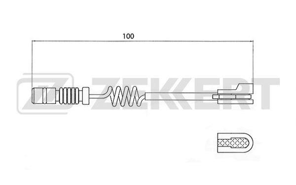 Zekkert BS-8015 Warning Contact, brake pad wear BS8015