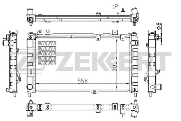 Zekkert MK-1508 Radiator, engine cooling MK1508