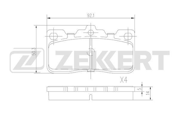 Zekkert BS-1825 Rear disc brake pads, set BS1825