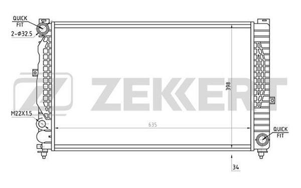 Zekkert MK-1066 Radiator, engine cooling MK1066