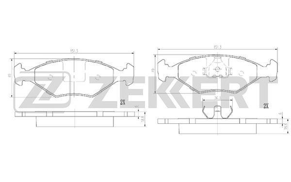 Zekkert BS-2944 Brake Pad Set, disc brake BS2944
