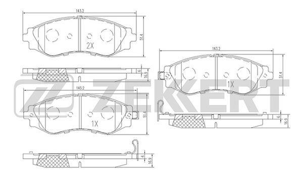 Zekkert BS-2810 Brake Pad Set, disc brake BS2810