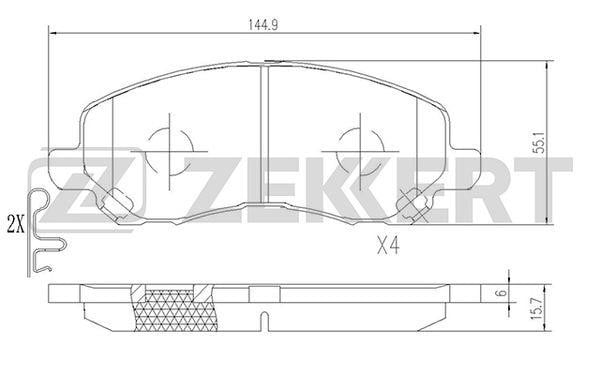 Zekkert BS-2198 Brake Pad Set, disc brake BS2198