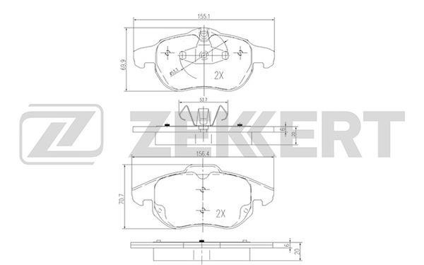 Zekkert BS-2829 Brake Pad Set, disc brake BS2829