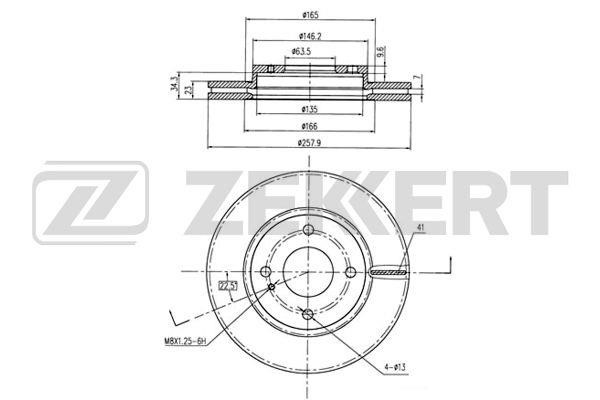 Zekkert BS-5312 Front brake disc ventilated BS5312