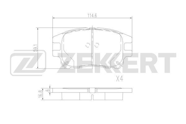 Zekkert BS-2963 Brake Pad Set, disc brake BS2963