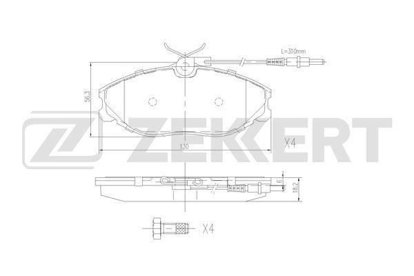 Zekkert BS-2879 Brake Pad Set, disc brake BS2879