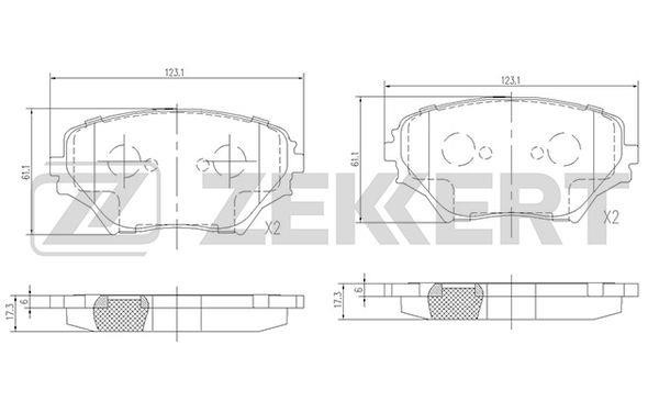 Zekkert BS-2701 Brake Pad Set, disc brake BS2701