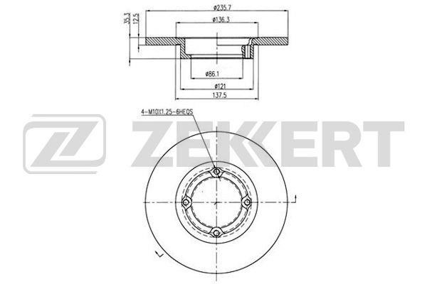 Zekkert BS-5310 Unventilated front brake disc BS5310