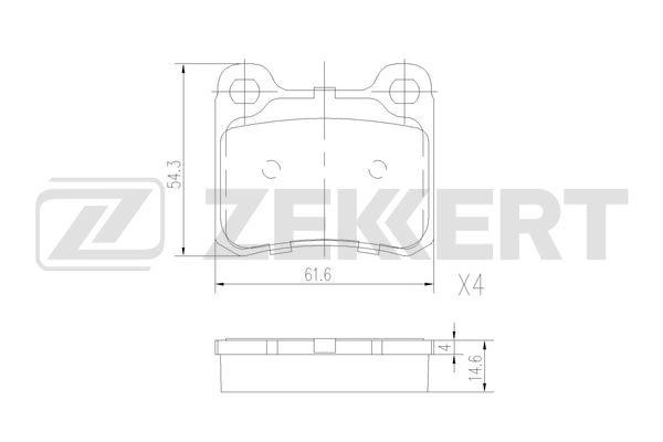 Zekkert BS-1581 Brake Pad Set, disc brake BS1581