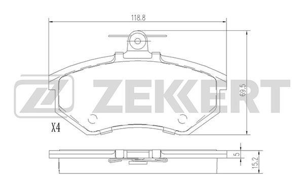 Zekkert BS1097 Brake Pad Set, disc brake BS1097