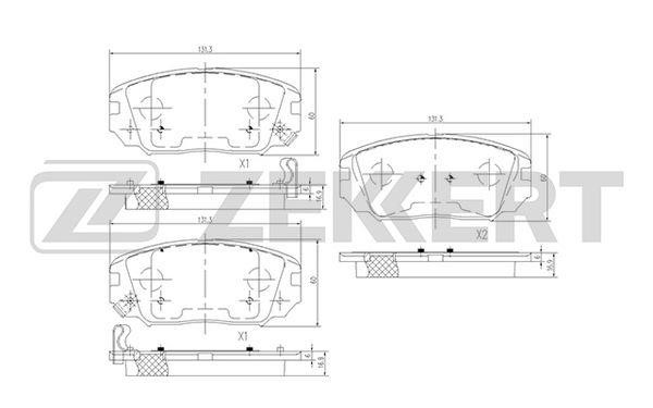 Zekkert BS-1780 Brake Pad Set, disc brake BS1780