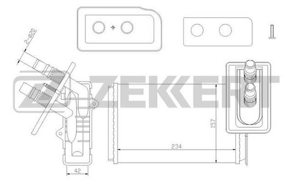 Zekkert MK-5037 Heat Exchanger, interior heating MK5037