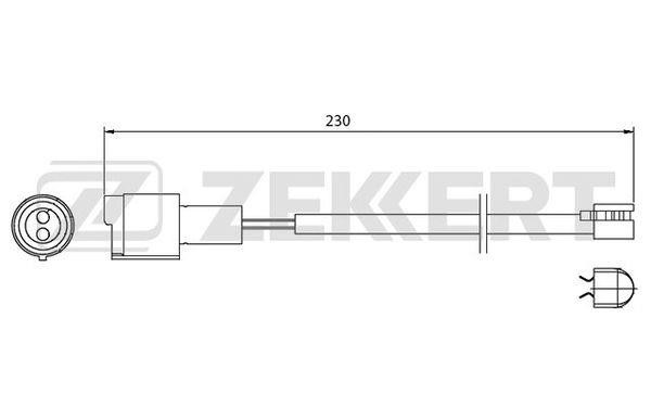 Zekkert BS-8001 Warning Contact, brake pad wear BS8001