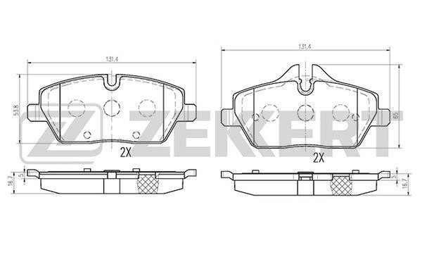 Zekkert BS-1019 Brake Pad Set, disc brake BS1019