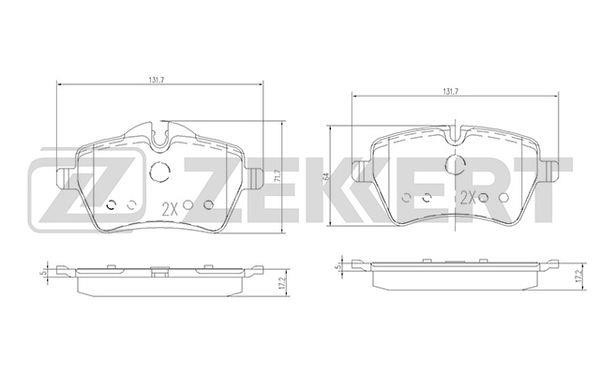 Zekkert BS-2140 Brake Pad Set, disc brake BS2140