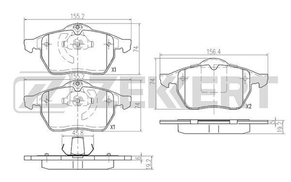 Zekkert BS-2886 Brake Pad Set, disc brake BS2886