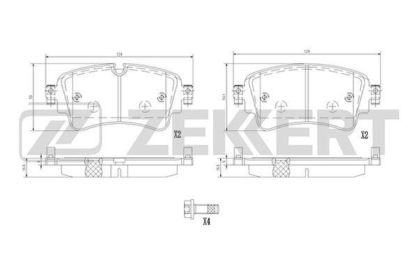 Zekkert BS-1362 Rear disc brake pads, set BS1362