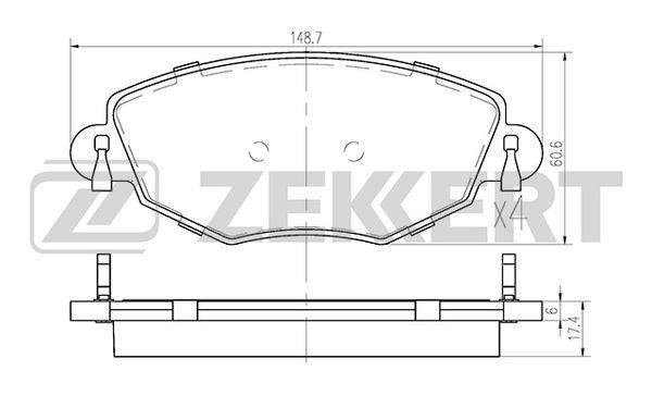 Zekkert BS-1673 Brake Pad Set, disc brake BS1673