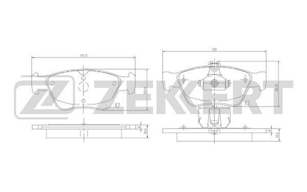 Zekkert BS-2833 Brake Pad Set, disc brake BS2833