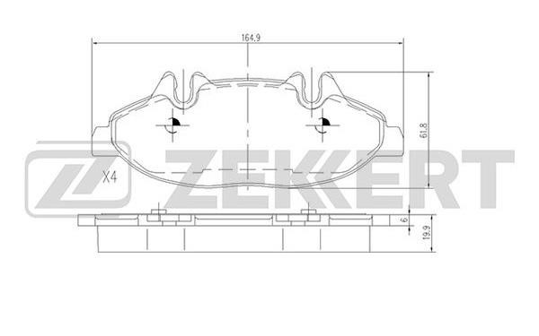 Zekkert BS-1211 Brake Pad Set, disc brake BS1211