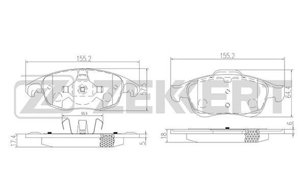 Zekkert BS-1254 Brake Pad Set, disc brake BS1254