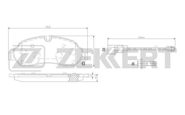 Zekkert BS-1368 Brake Pad Set, disc brake BS1368