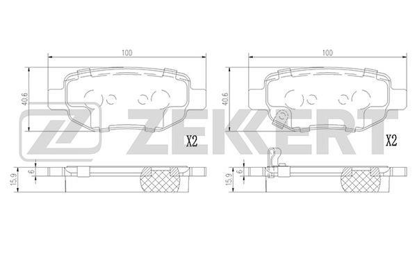Zekkert BS-1361 Rear disc brake pads, set BS1361