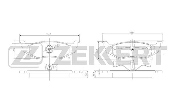 Zekkert BS-1339 Brake Pad Set, disc brake BS1339