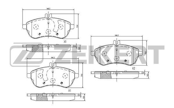 Zekkert BS-1873 Front disc brake pads, set BS1873