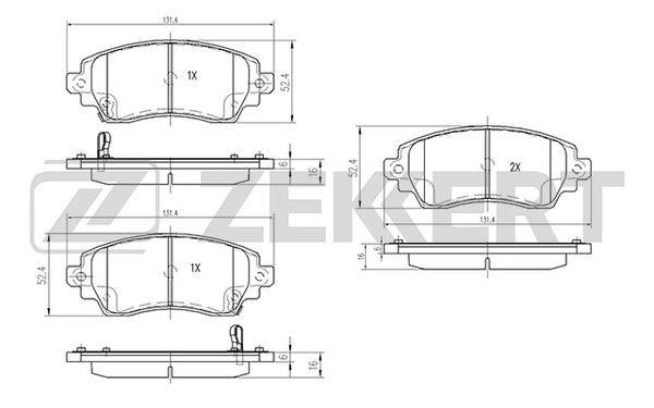 Zekkert BS-2074 Brake Pad Set, disc brake BS2074