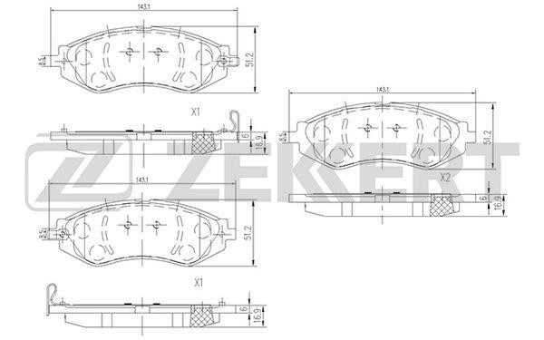 Zekkert BS-1309 Brake Pad Set, disc brake BS1309