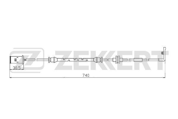 Zekkert BS-8088 Warning contact, brake pad wear BS8088