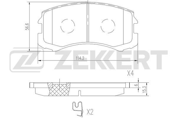 Zekkert BS-2538 Brake Pad Set, disc brake BS2538