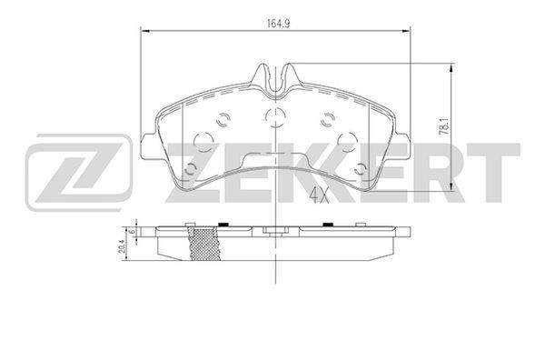 Zekkert BS-2185 Brake Pad Set, disc brake BS2185