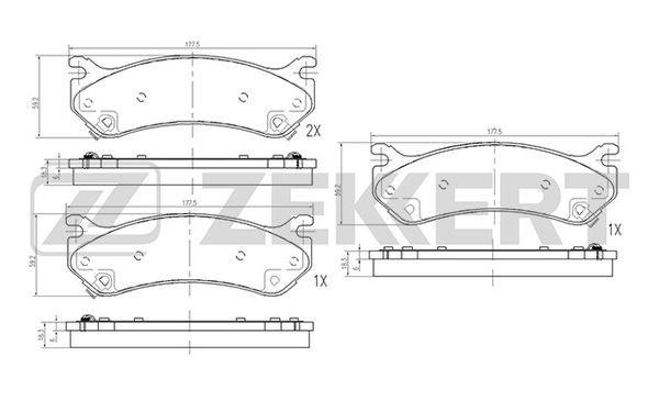 Zekkert BS-2128 Rear disc brake pads, set BS2128